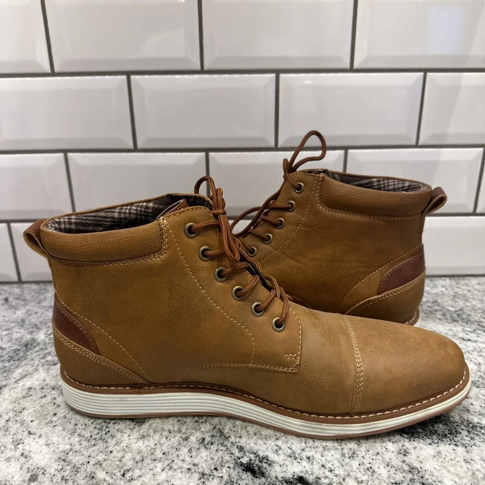Ferro Aldo‎ BIRT Men's Mid-Top Chukka Sneaker Lace Up Boots 10.5 Brown Preppy